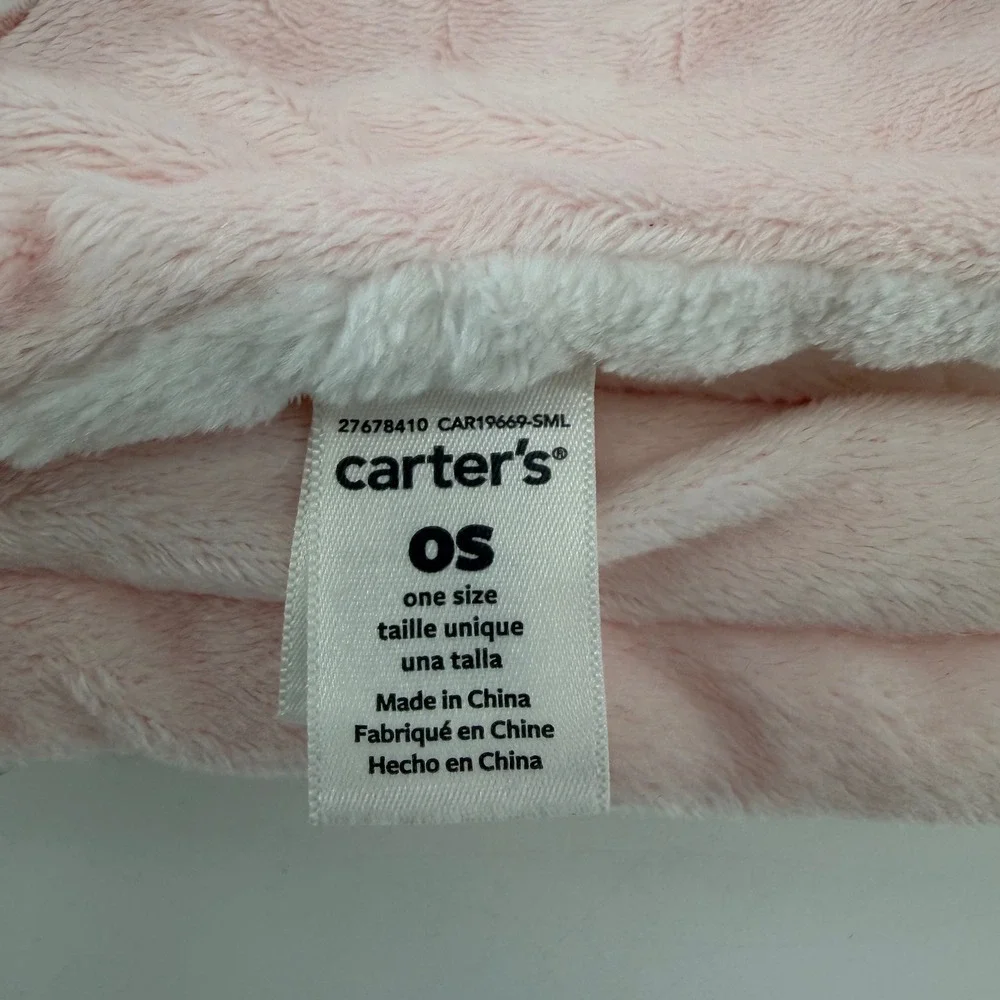 Carters Pink White Giraffe Plush Fleece Reversible Baby Blanket OS GCL19673-SML